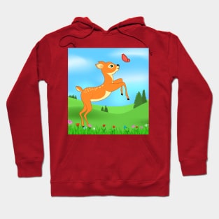 Baby deer and butterfly Hoodie